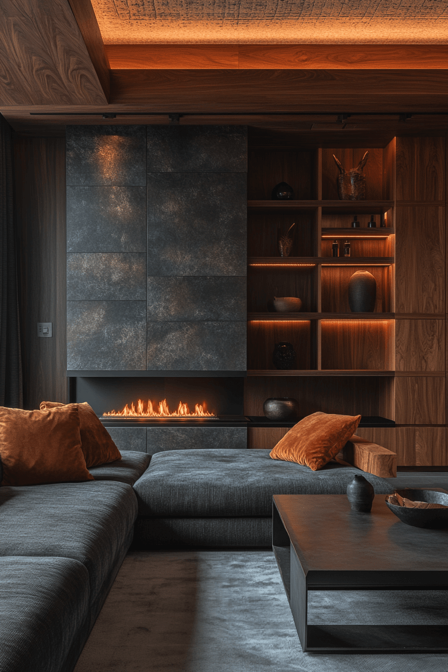 dark cozy living room