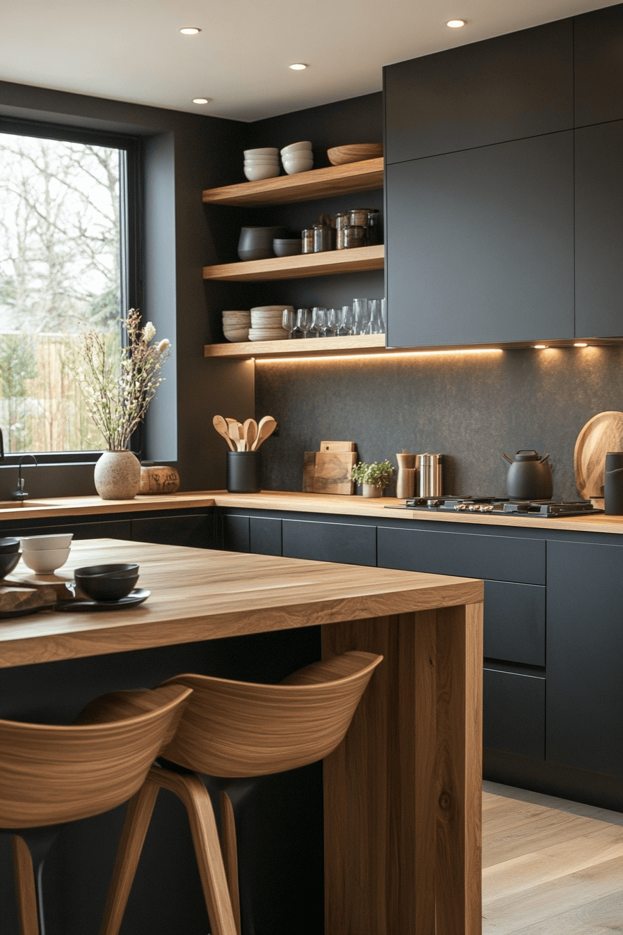 29 Black And Wood Kitchen Ideas That Feel Warm Stylish And Inviting ...