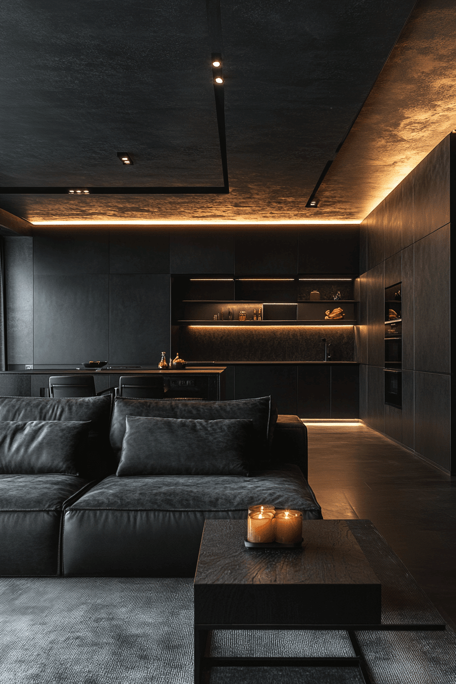 dark cozy living room