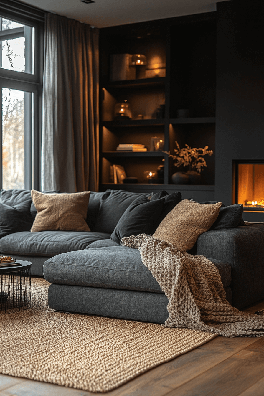 dark cozy living room
