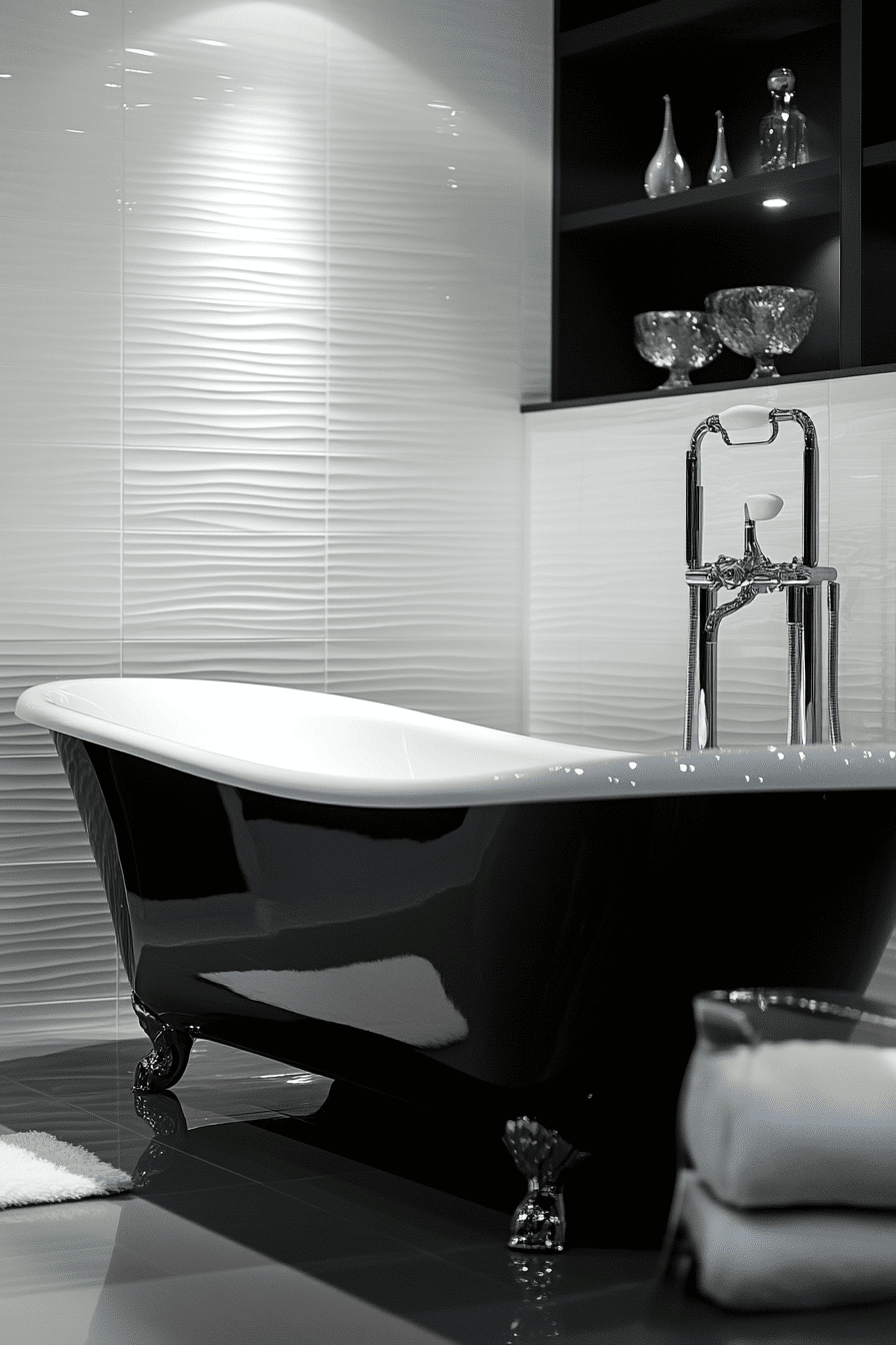 29 Black and White Bathroom Ideas That Make Every Detail Feel Elegant tuscany decor