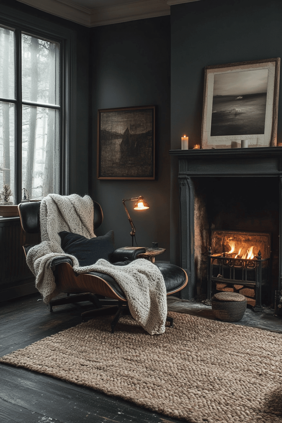 dark cozy living room