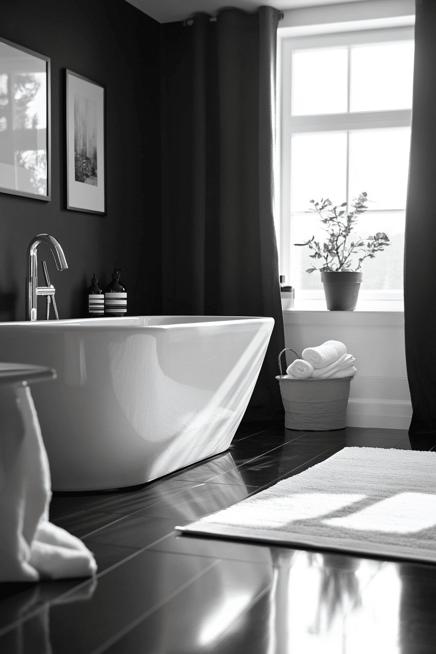 29 Black and White Bathroom Ideas That Make Every Detail Feel Elegant tuscany decor