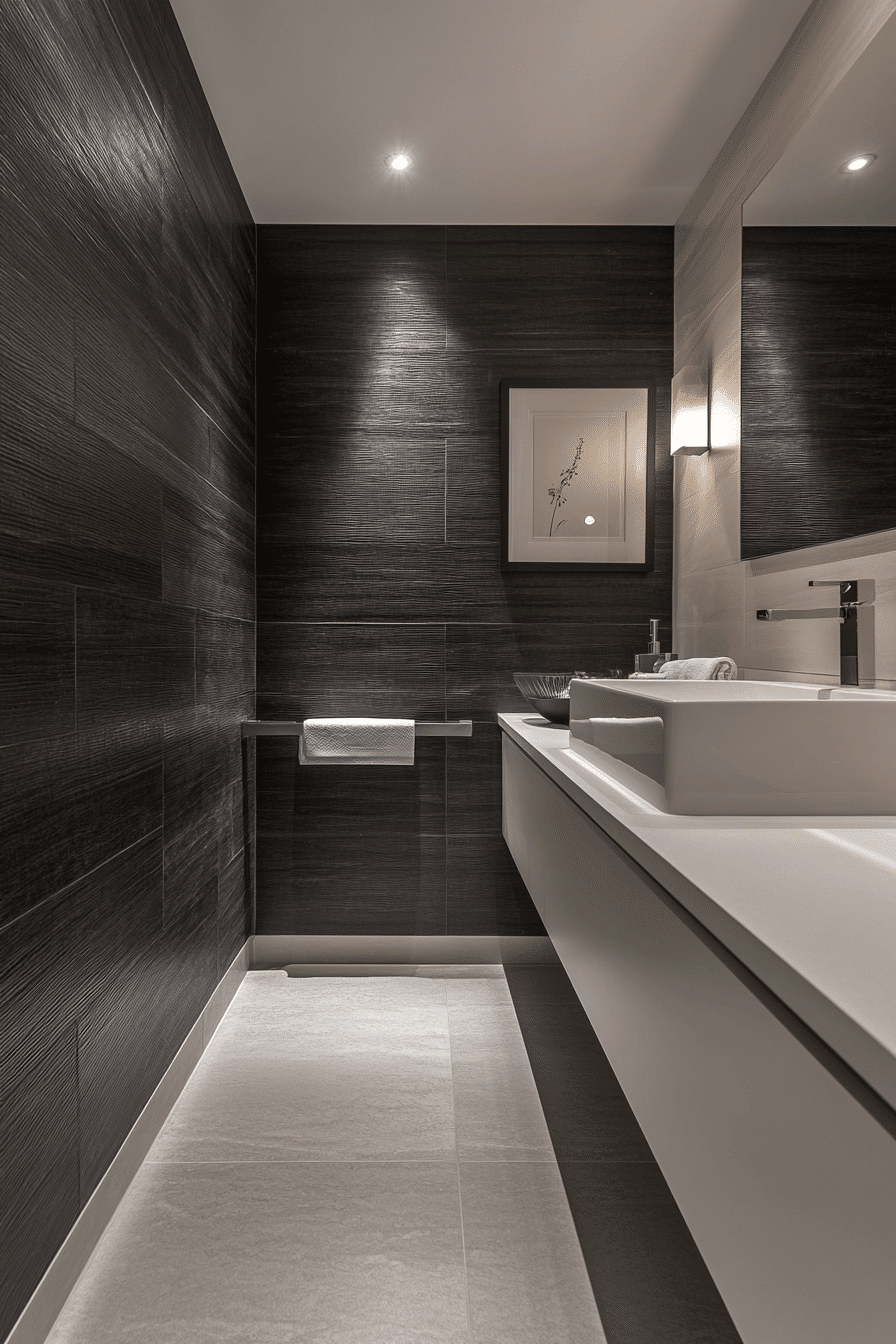 29 Black and White Bathroom Ideas That Make Every Detail Feel Elegant tuscany decor