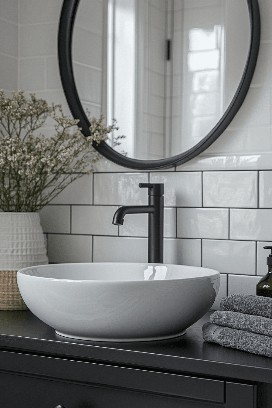 29 Black and White Bathroom Ideas That Make Every Detail Feel Elegant tuscany decor