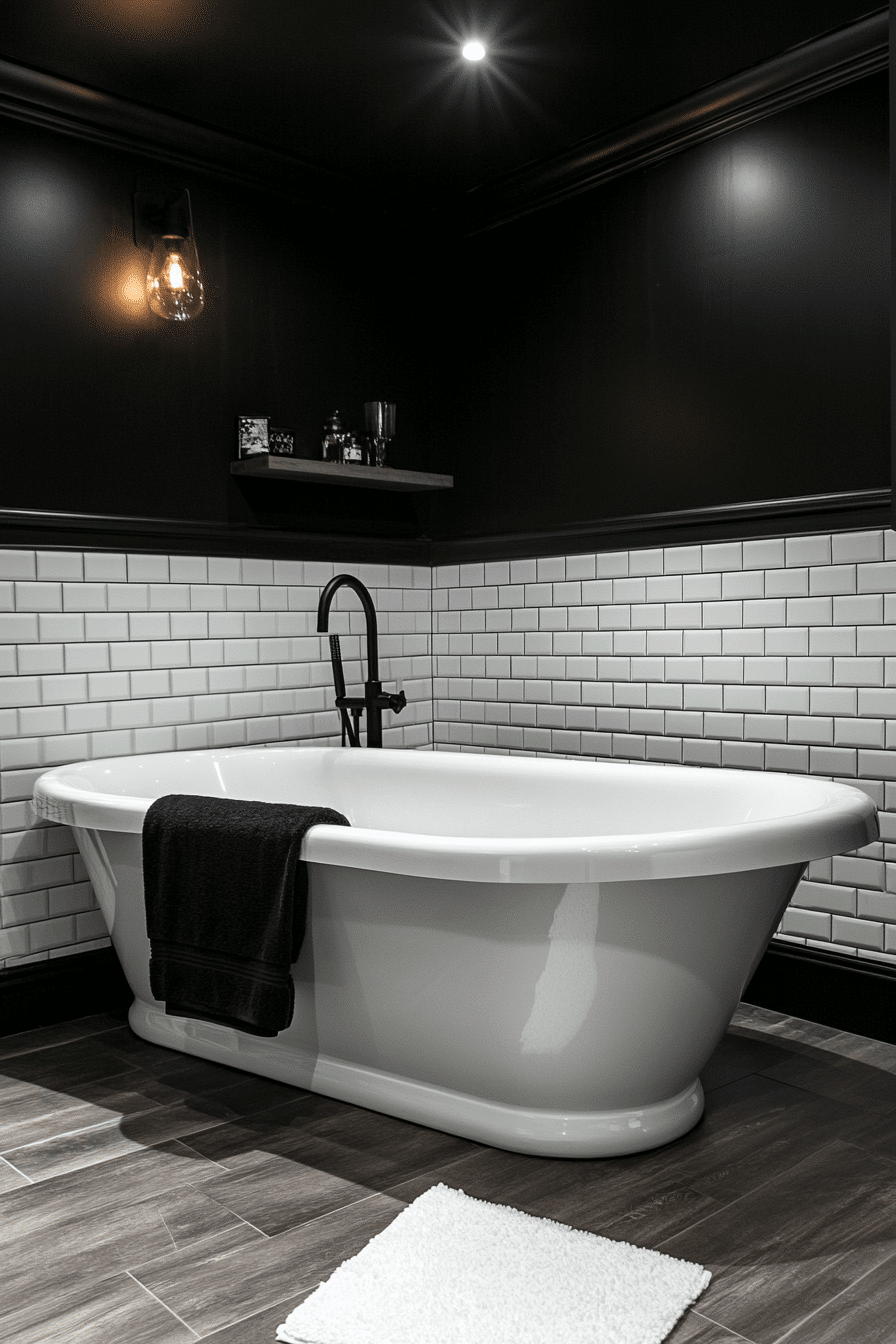 29 Black and White Bathroom Ideas That Make Every Detail Feel Elegant tuscany decor