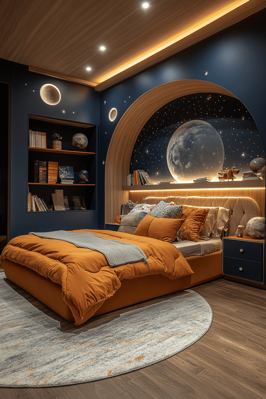 29 Space Themed Bedroom Ideas to Build a Cozy Out of This World Room tuscany decor