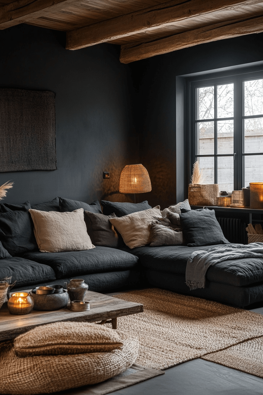 dark cozy living room
