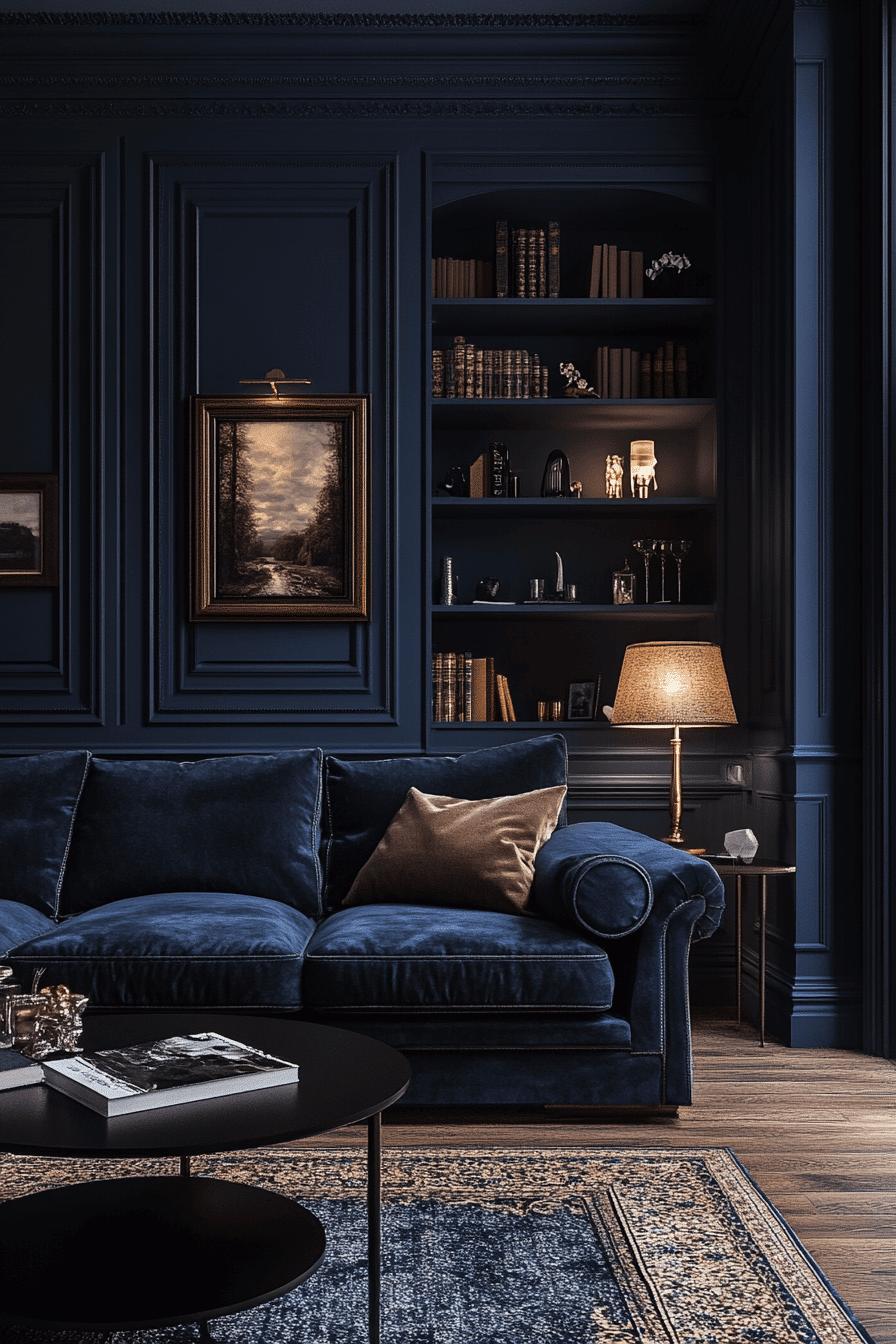 dark cozy living room