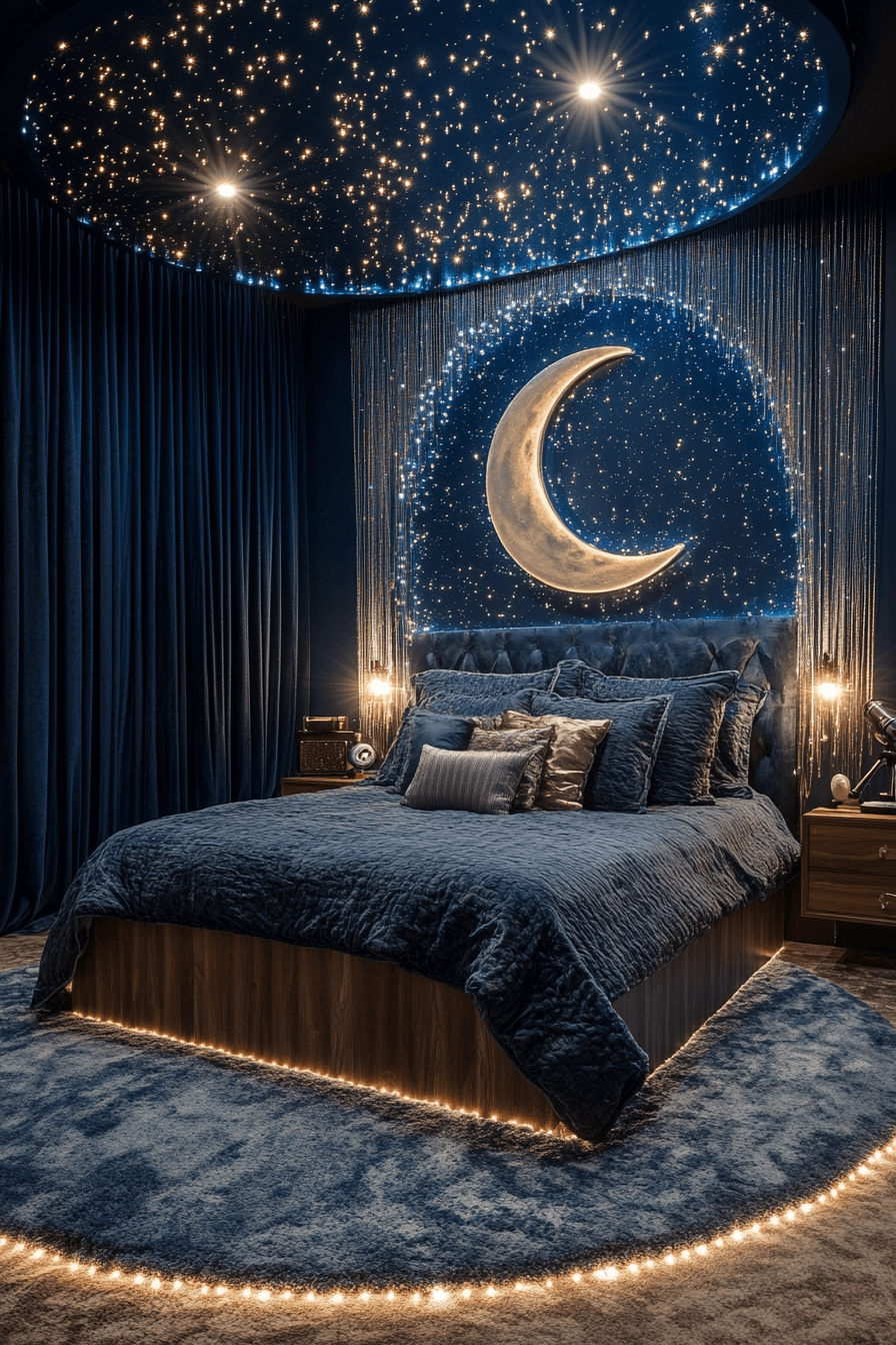 29 Space Themed Bedroom Ideas to Build a Cozy Out of This World Room tuscany decor