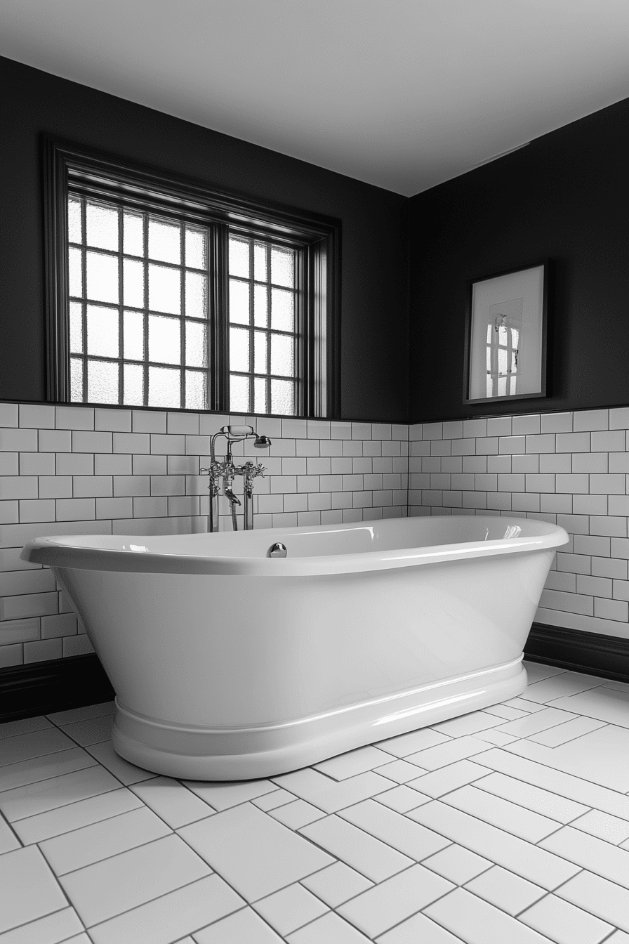 29 Black and White Bathroom Ideas That Make Every Detail Feel Elegant tuscany decor
