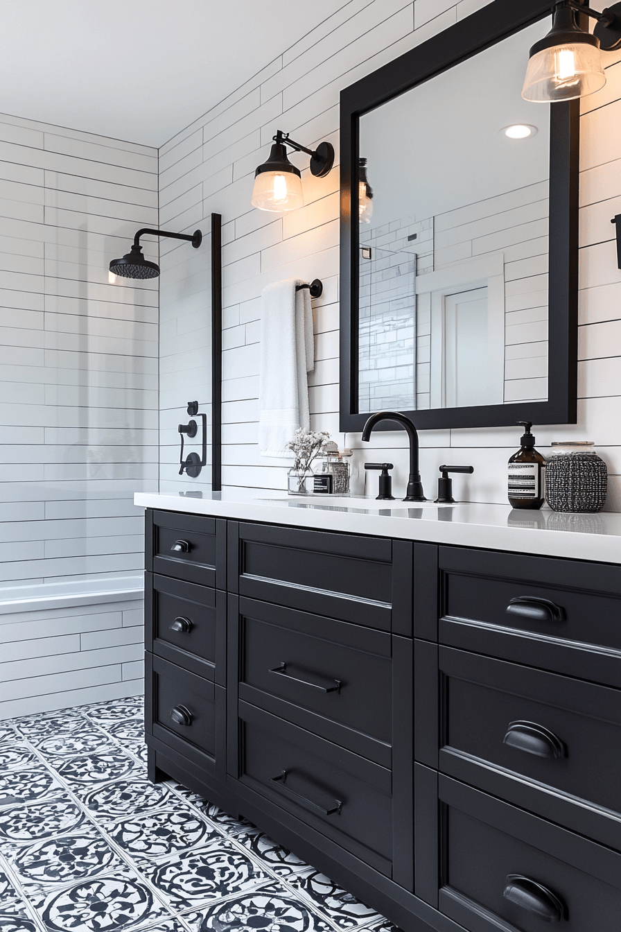 29 Black and White Bathroom Ideas That Make Every Detail Feel Elegant tuscany decor