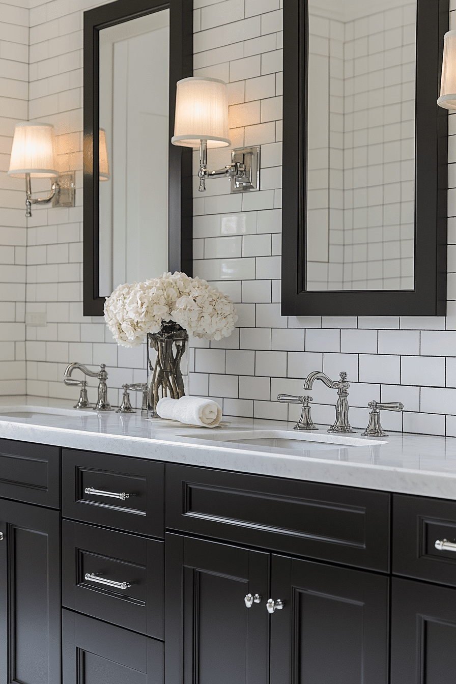 29 Black and White Bathroom Ideas That Make Every Detail Feel Elegant tuscany decor