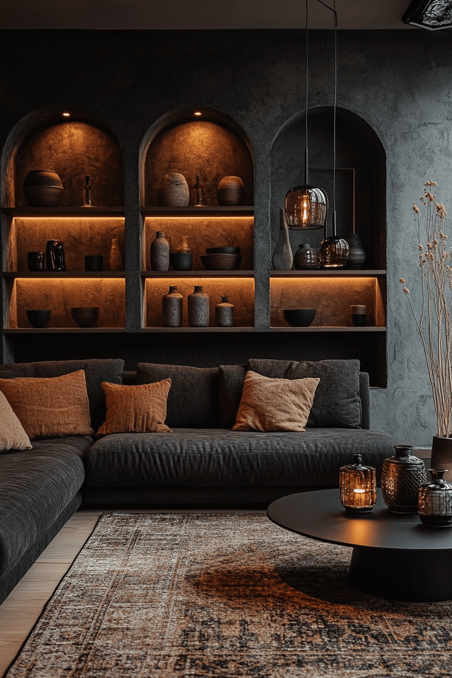 dark cozy living room