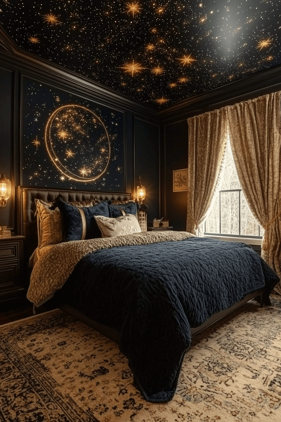 29 Space Themed Bedroom Ideas to Build a Cozy Out of This World Room tuscany decor