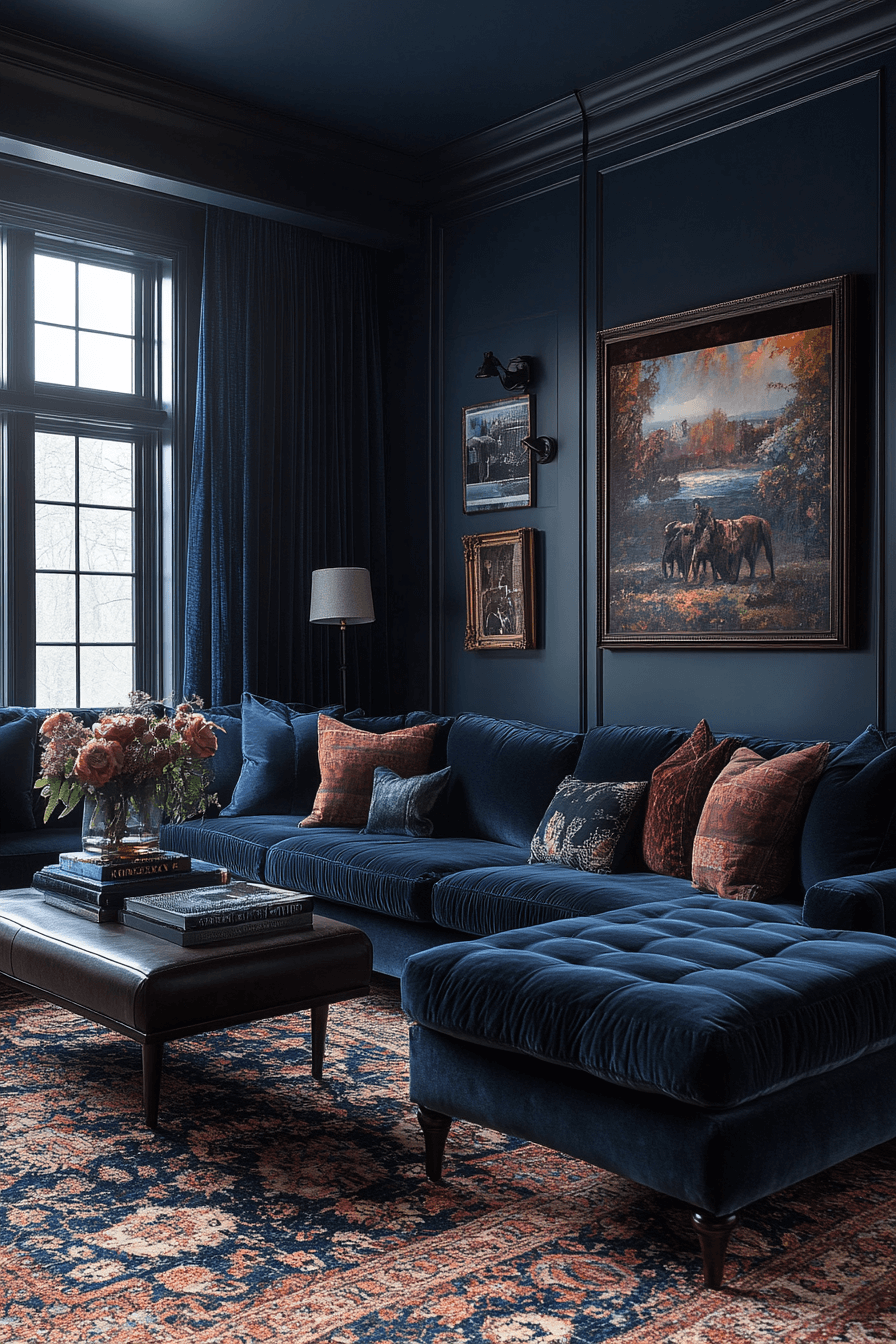 dark cozy living room