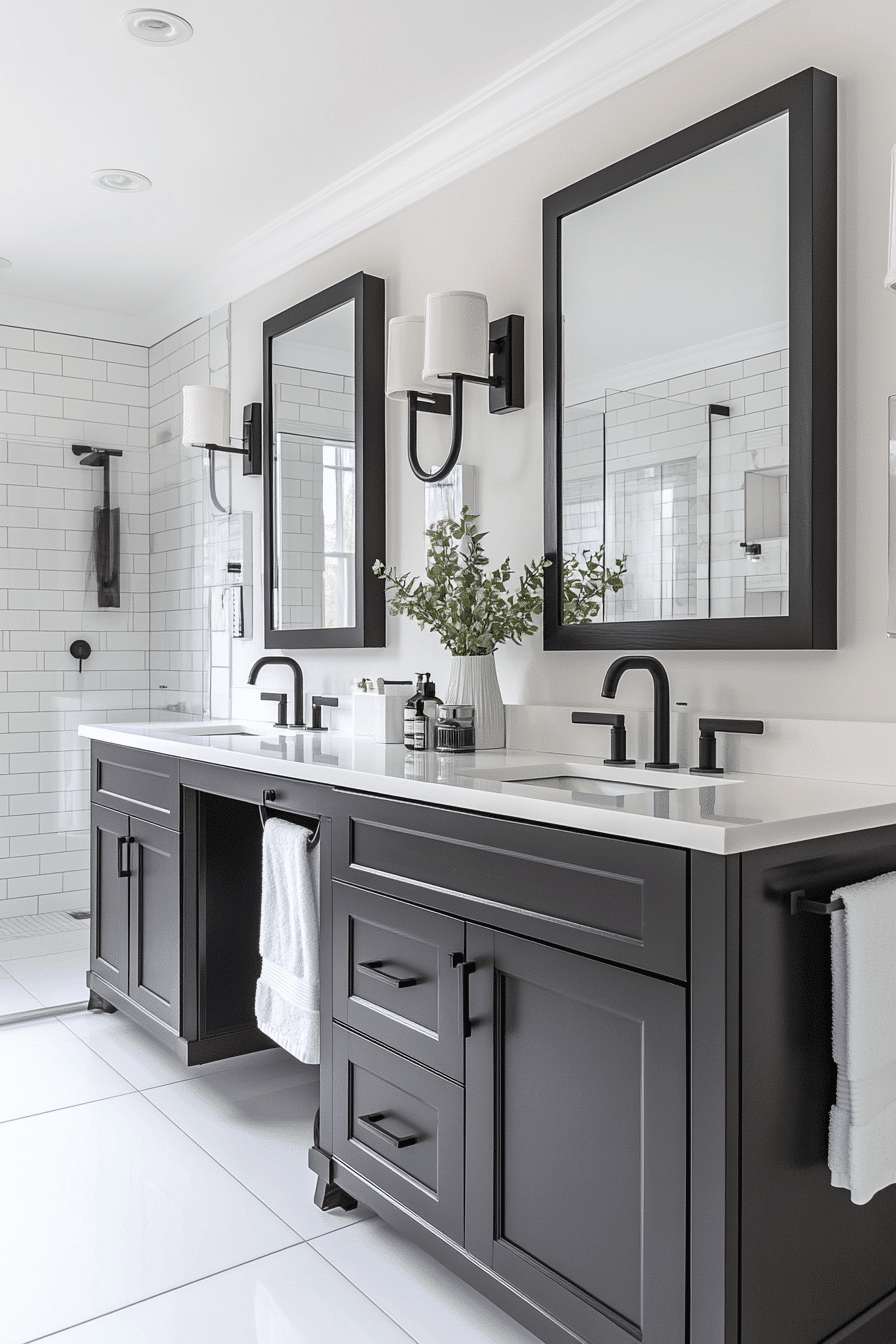 29 Black and White Bathroom Ideas That Make Every Detail Feel Elegant tuscany decor