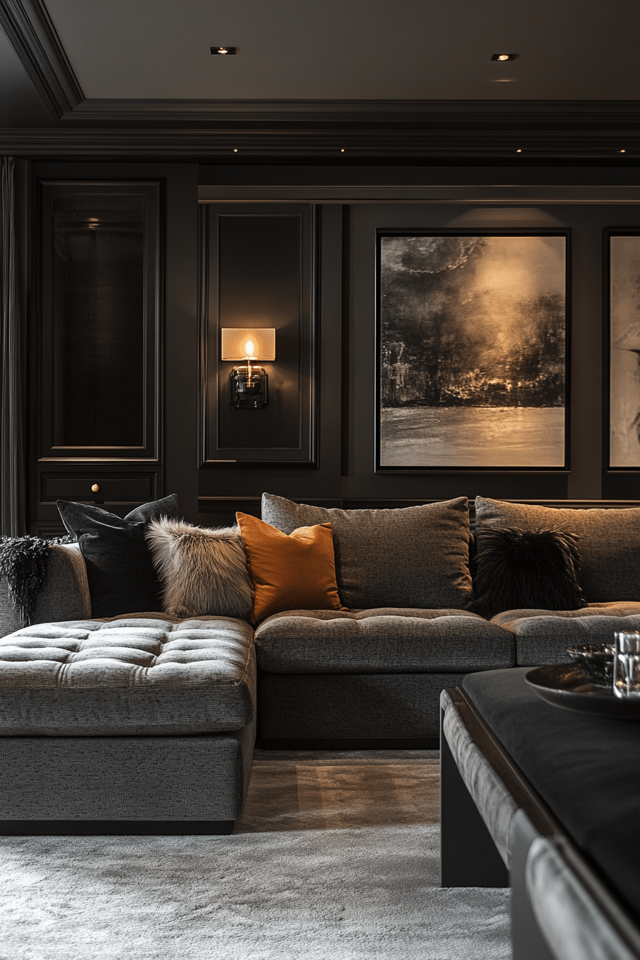 dark cozy living room