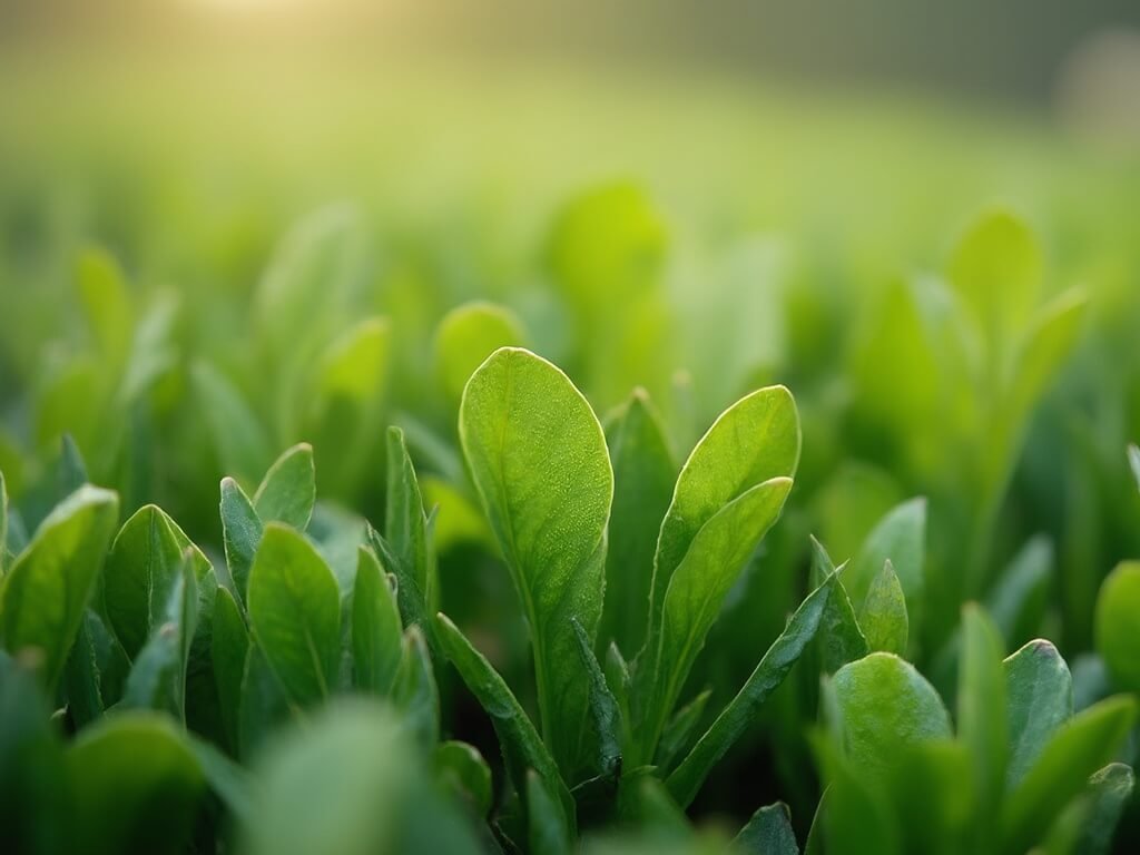 Close-up of spring growth on coastal scrub plants in Monterey's lush April landscape