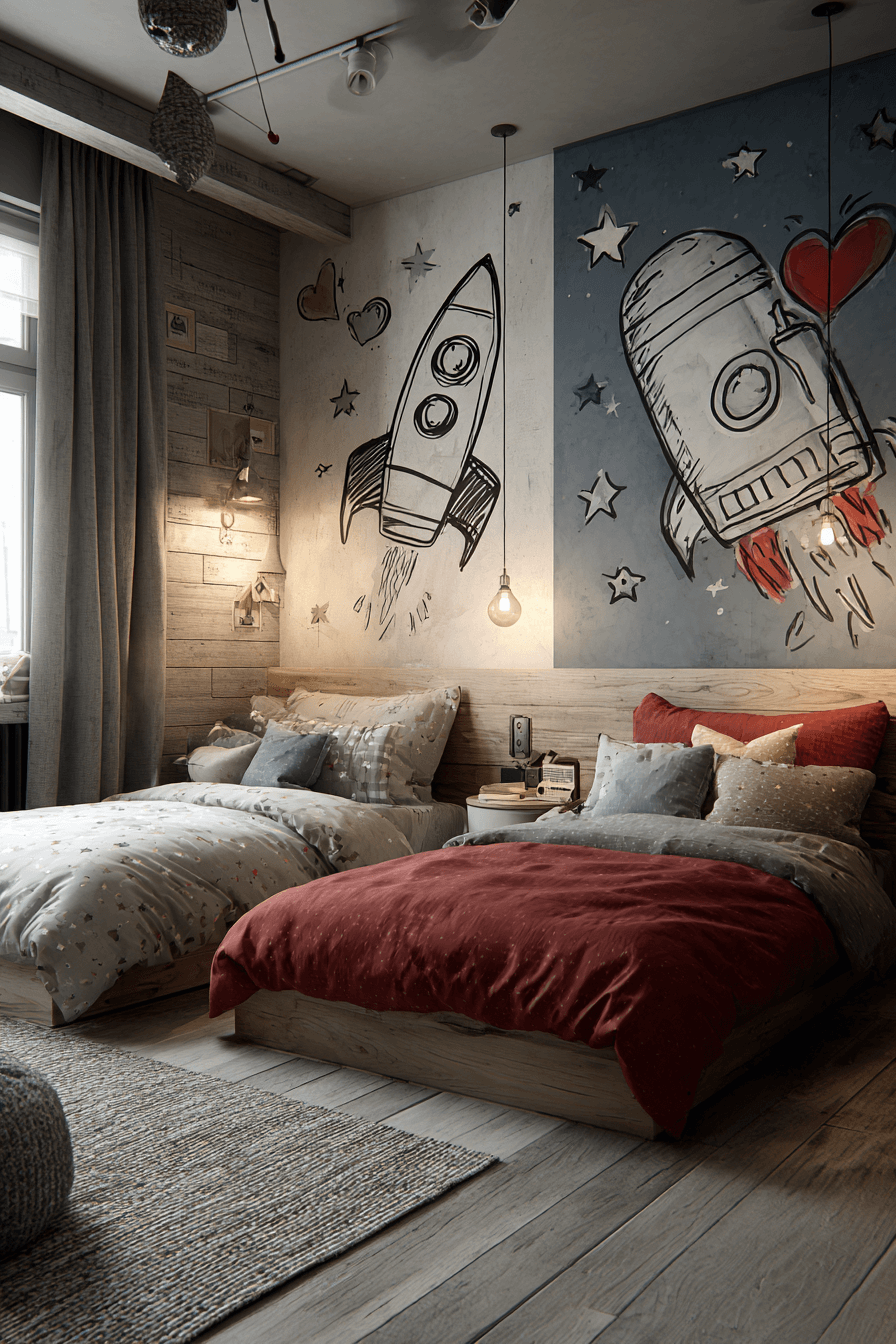 boy and girl shared bedroom