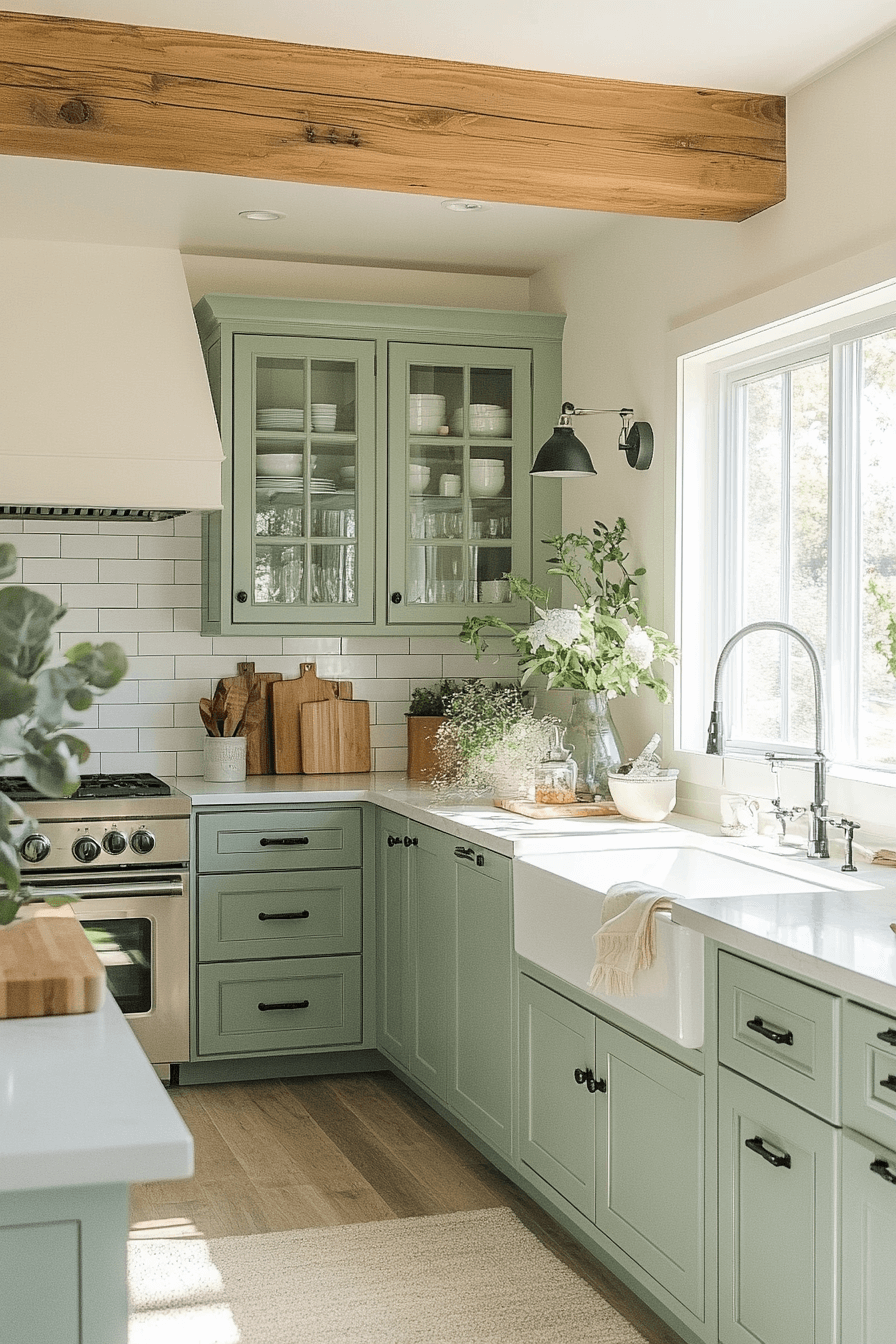 29 Sage Green Kitchen Cabinets That Brighten Everyday Living boy and girl shared bedroom