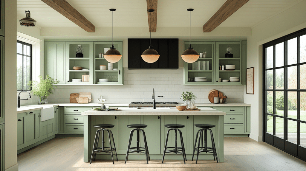 sage green kitchen cabinets
