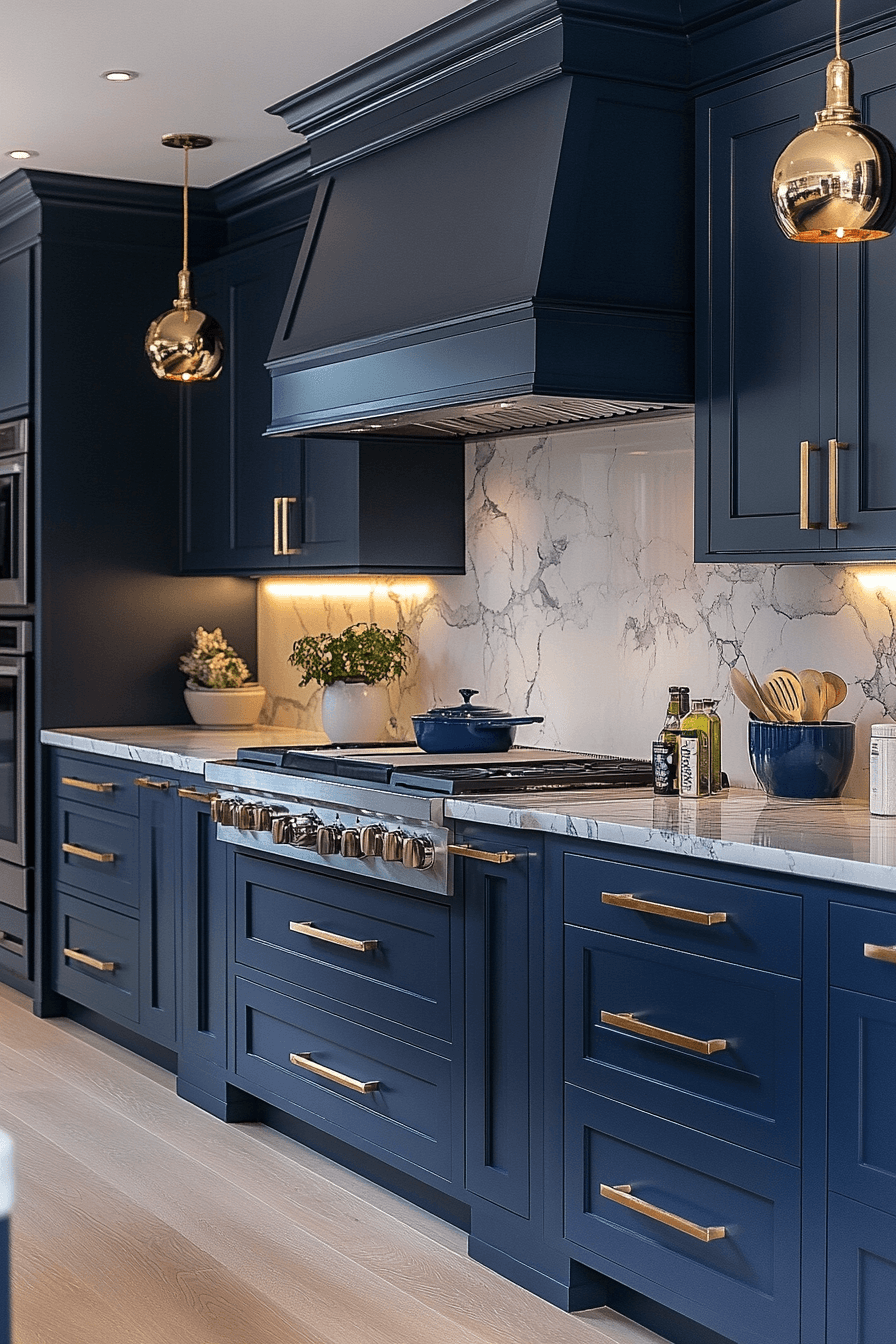 Dark Blue Kitchen Cabinets