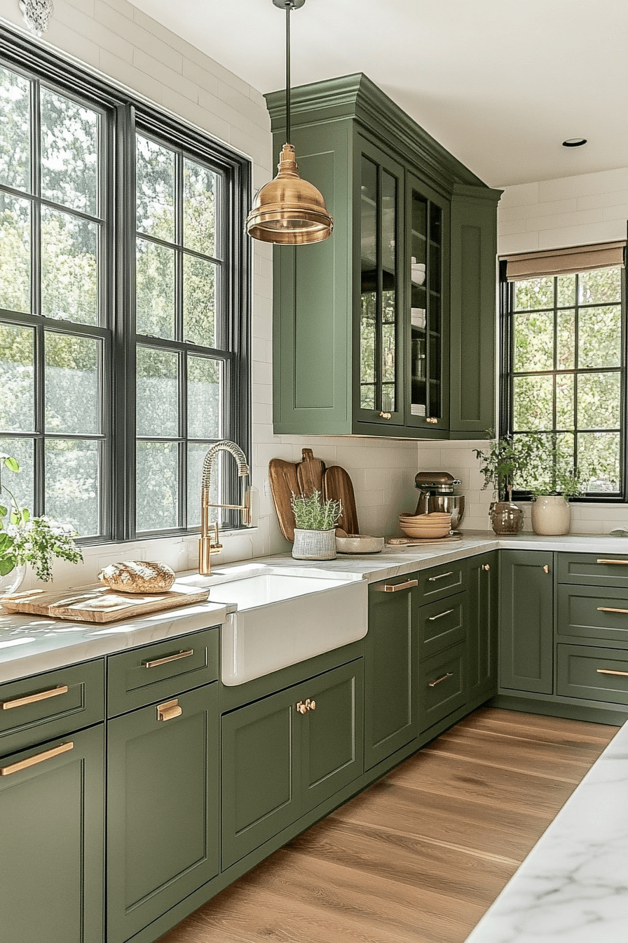Olive Green Cabinets Kitchen