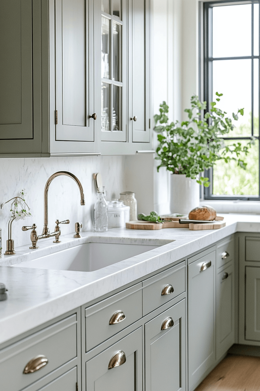 Clary Sage Kitchen Cabinets