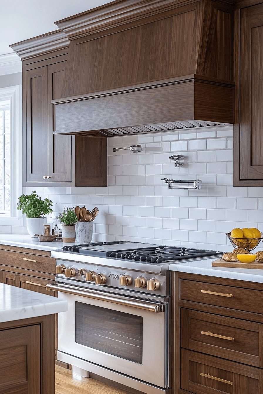 Dark Walnut Kitchen Cabinets