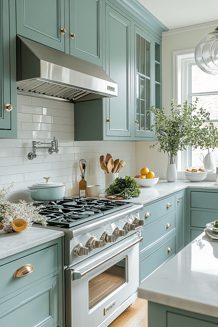 Olive Green Cabinets Kitchen
