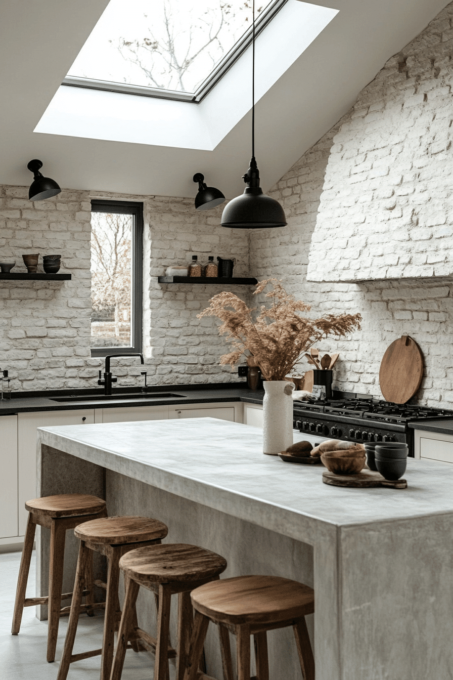 brick backsplash kitchen