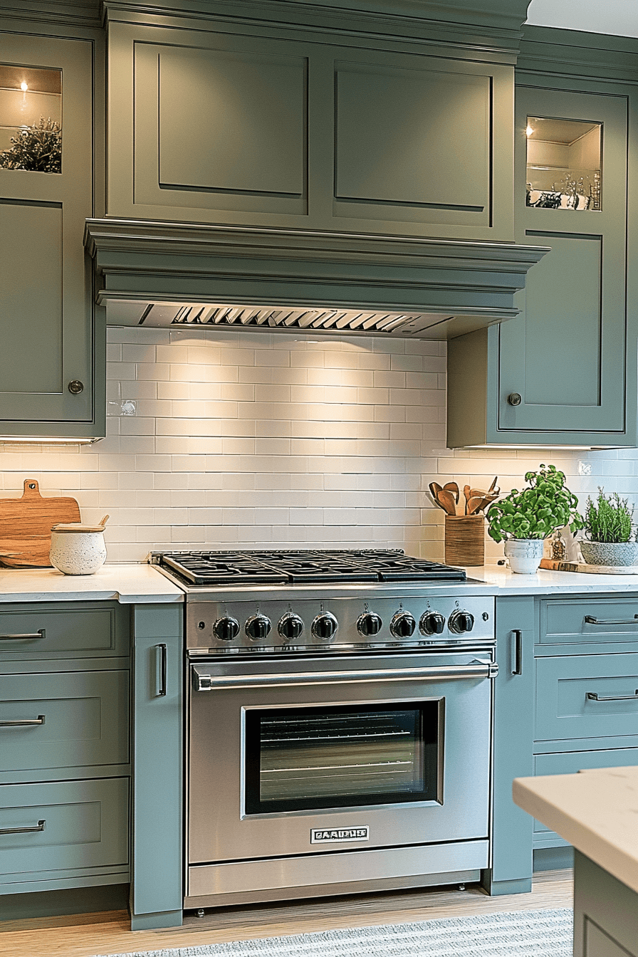 Olive Green Cabinets Kitchen