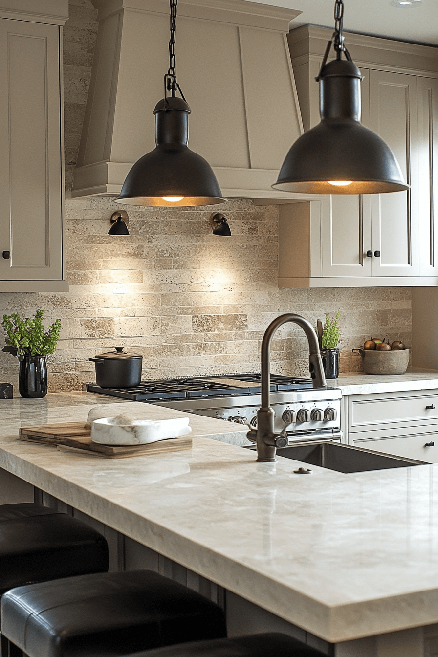 stone backsplash kitchen