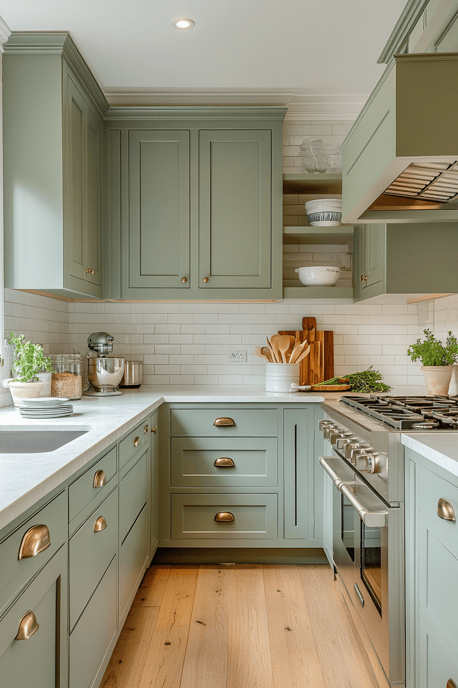 Olive Green Cabinets Kitchen