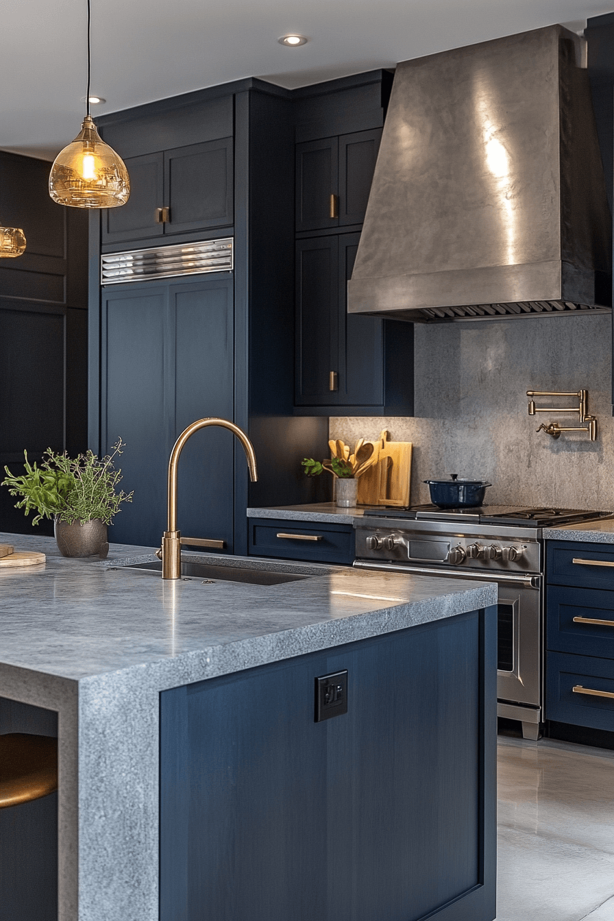 29 Dark Blue Kitchen Cabinets That Feel Modern And Sophisticated ...