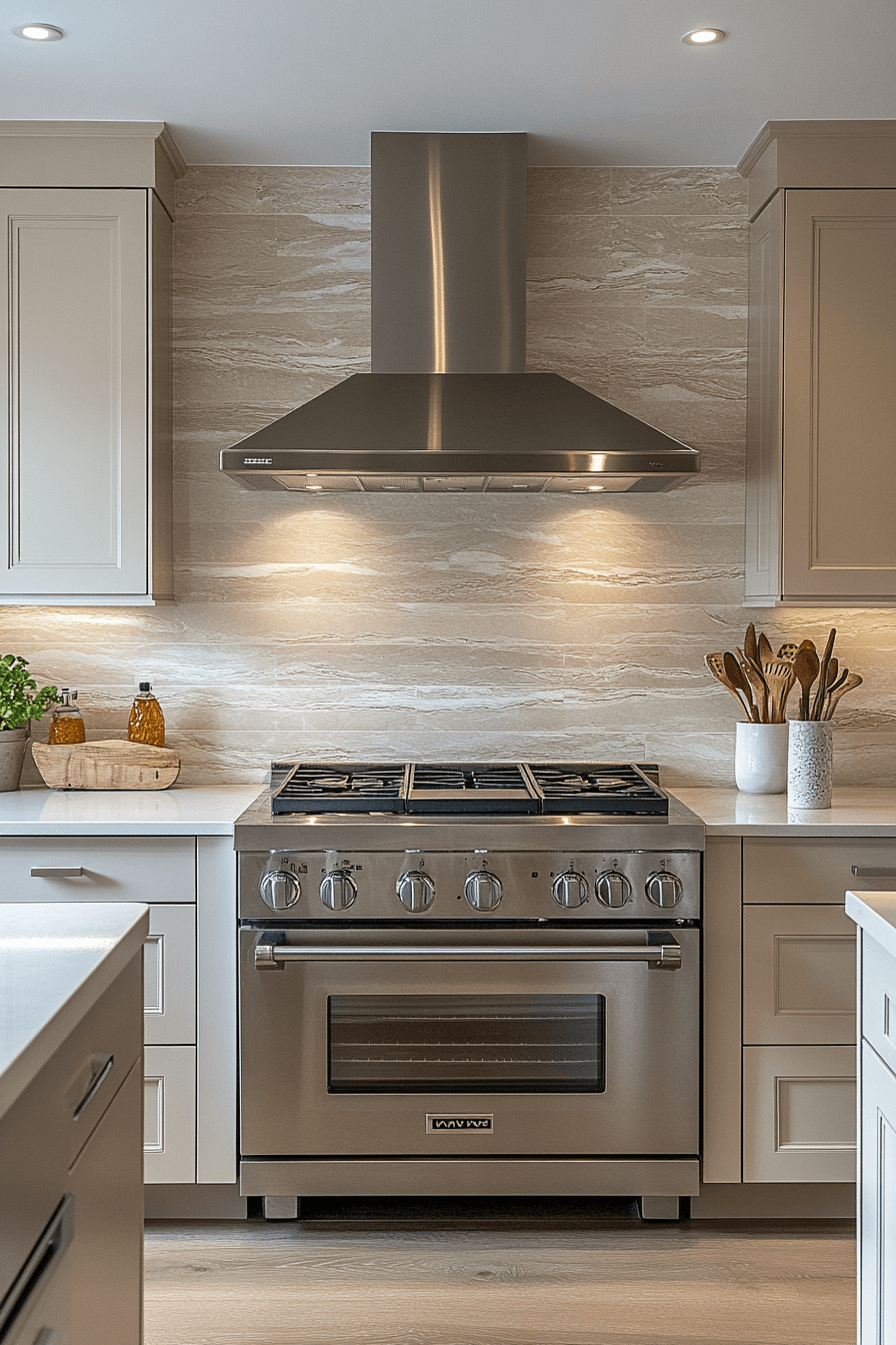 neutral backsplash kitchen