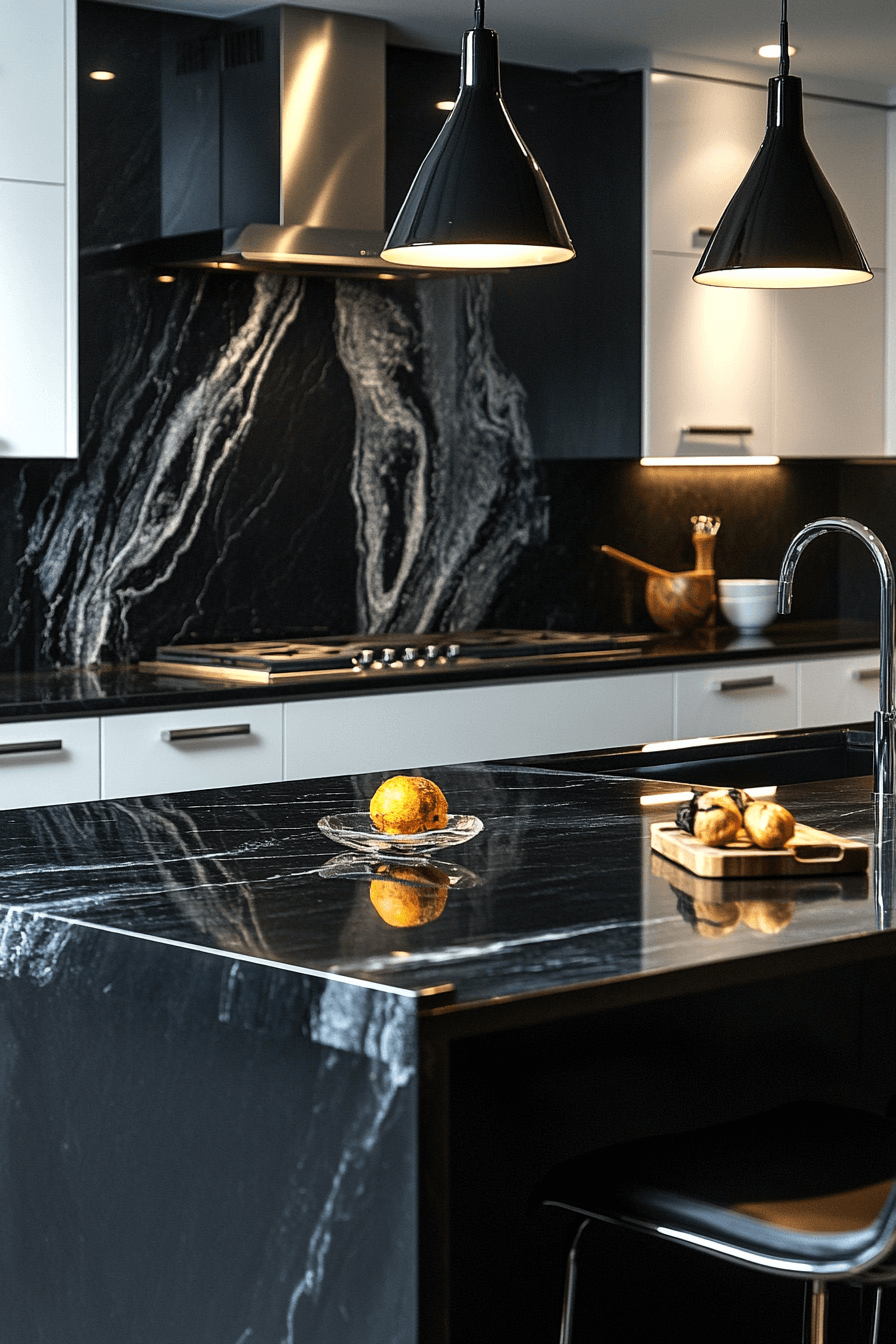 stone backsplash kitchen