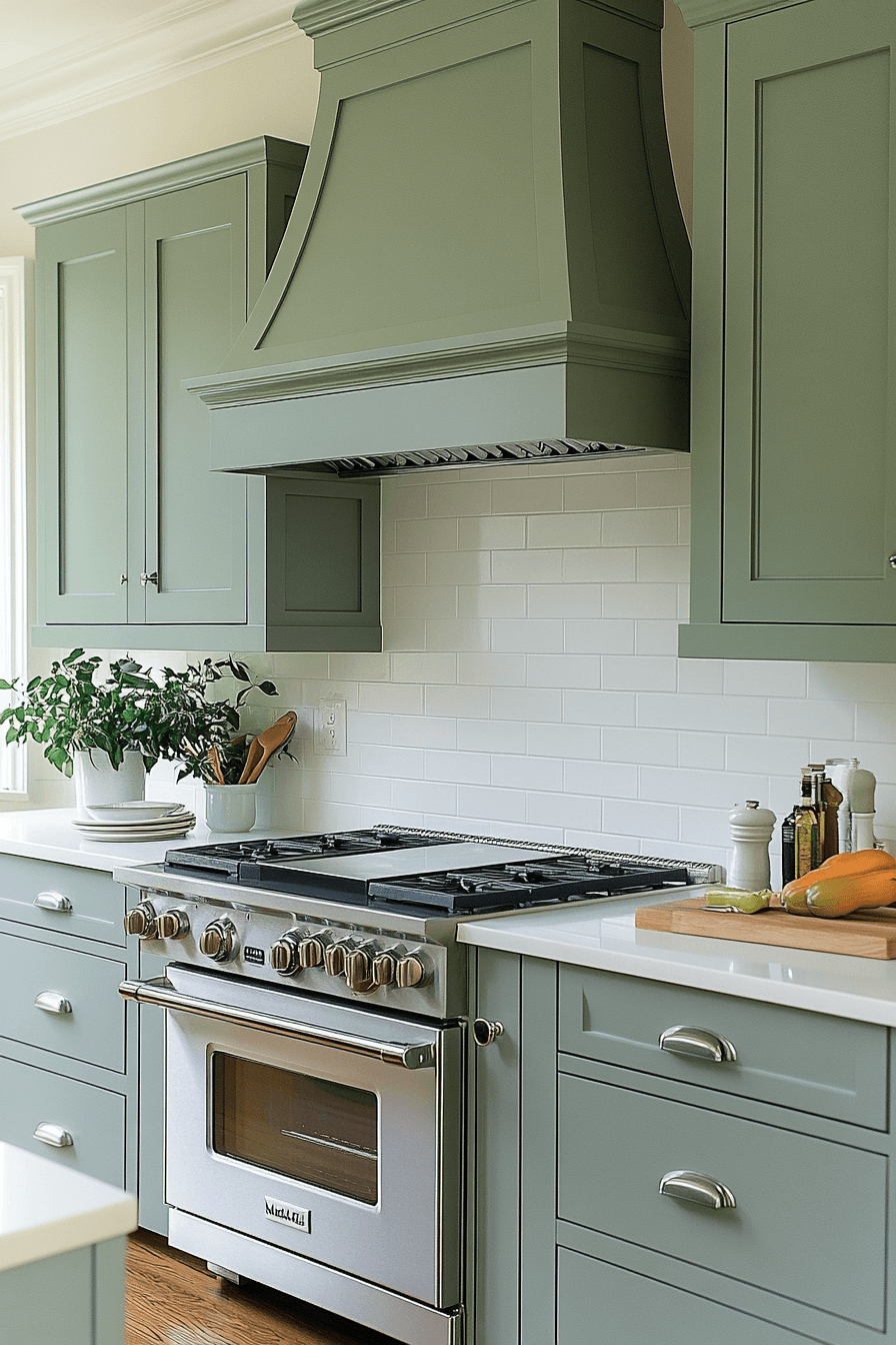 Olive Green Cabinets Kitchen