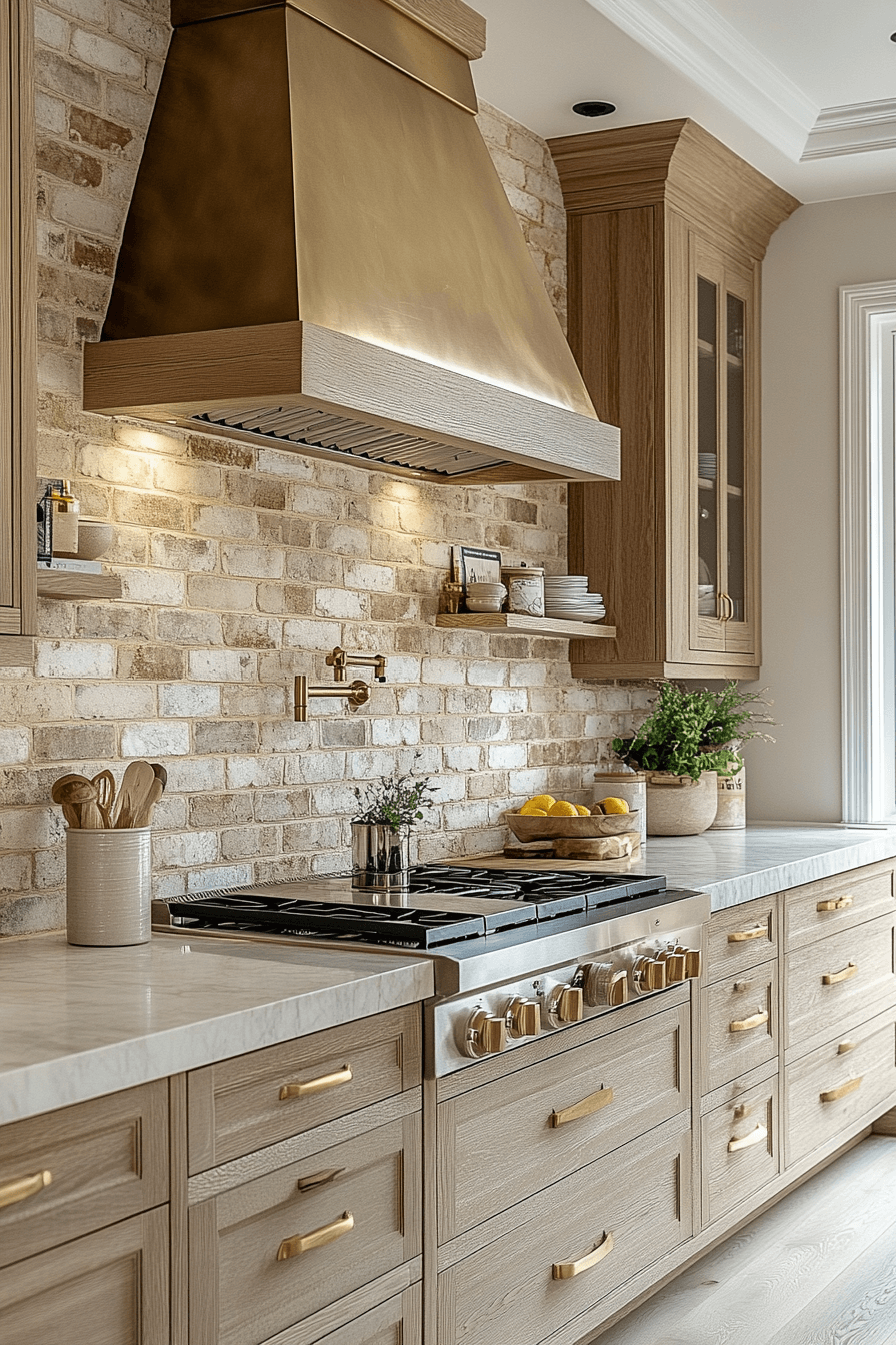 brick backsplash kitchen