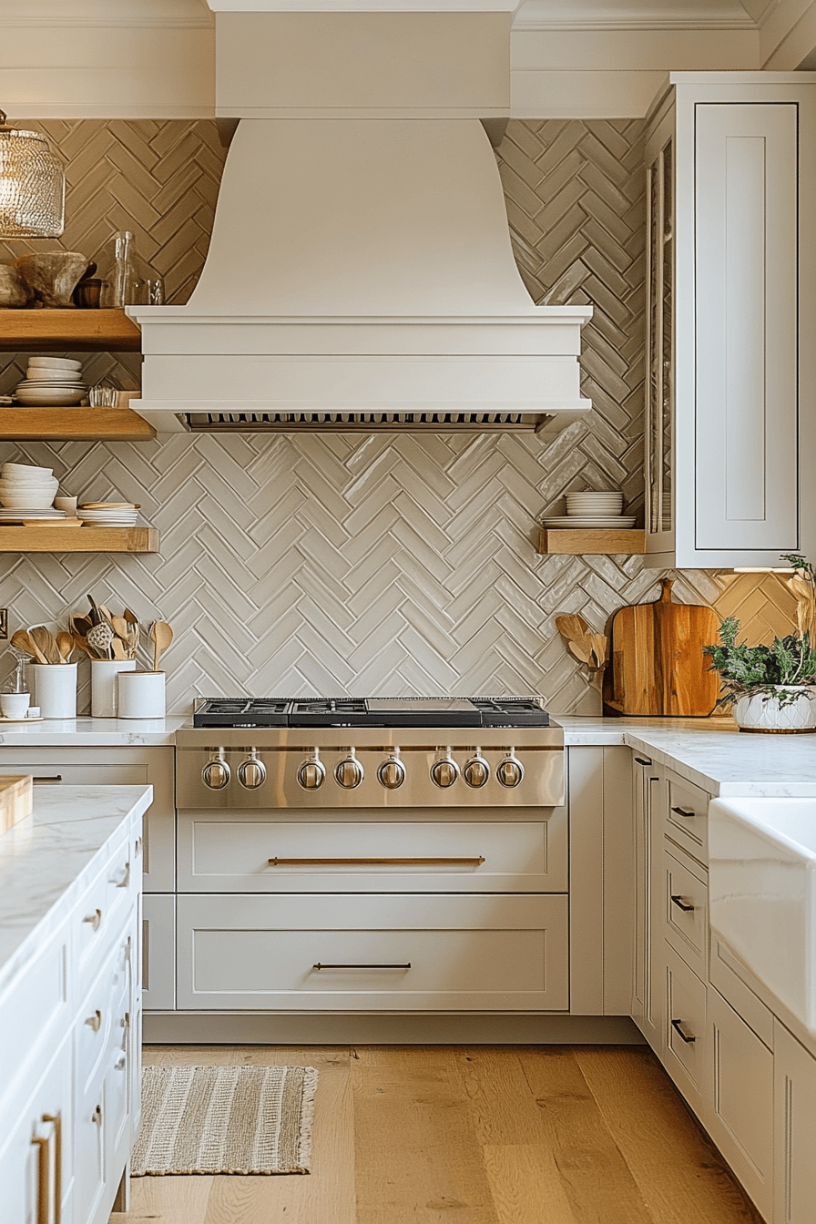 neutral backsplash kitchen