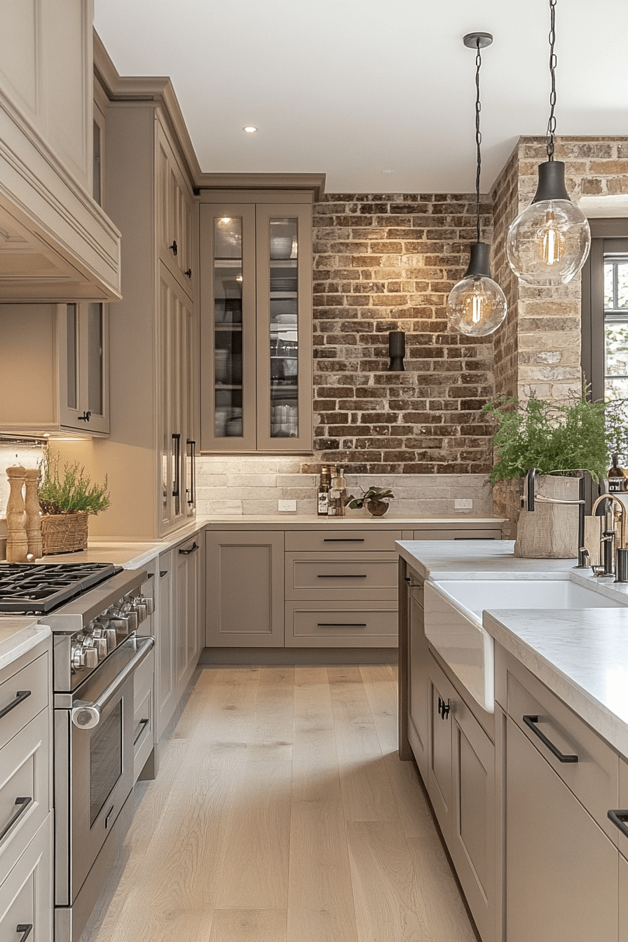 brick backsplash kitchen