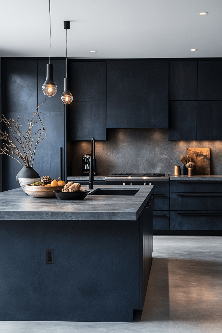 29 Dark Blue Kitchen Cabinets That Feel Modern And Sophisticated ...