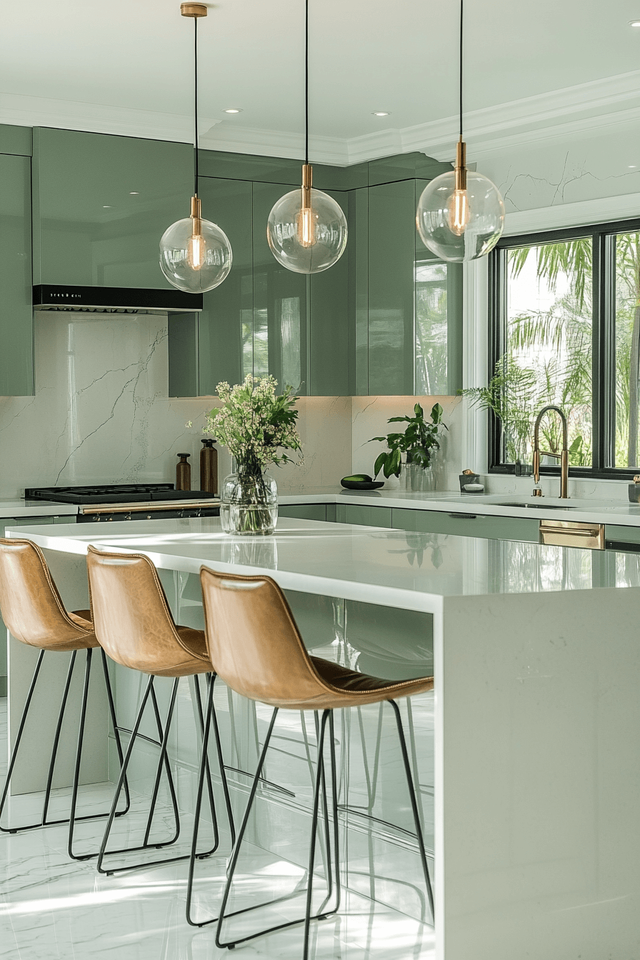 Olive Green Cabinets Kitchen