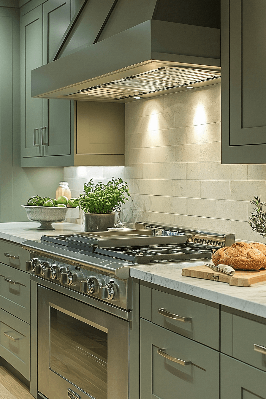 Olive Green Cabinets Kitchen