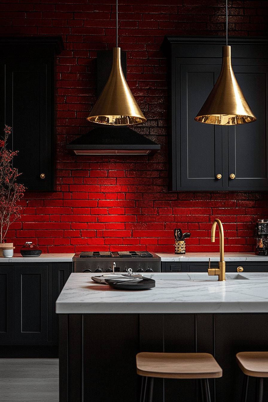 brick backsplash kitchen