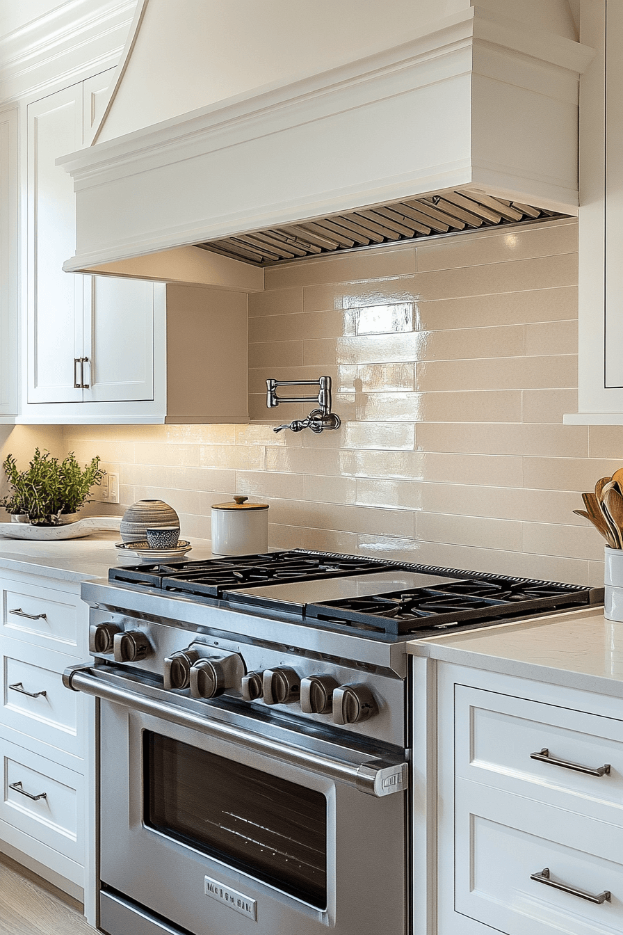 neutral backsplash kitchen