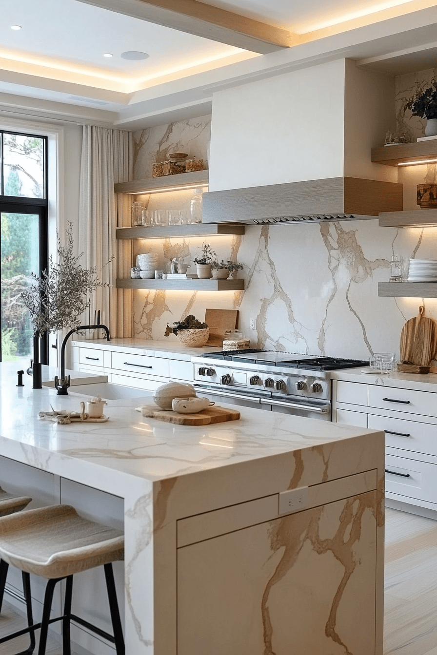 stone backsplash kitchen