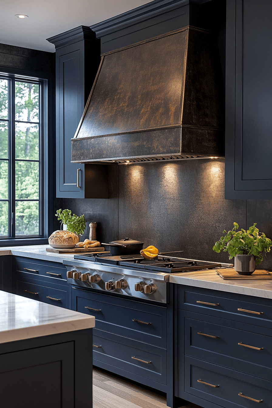 29 Dark Blue Kitchen Cabinets That Feel Modern And Sophisticated ...