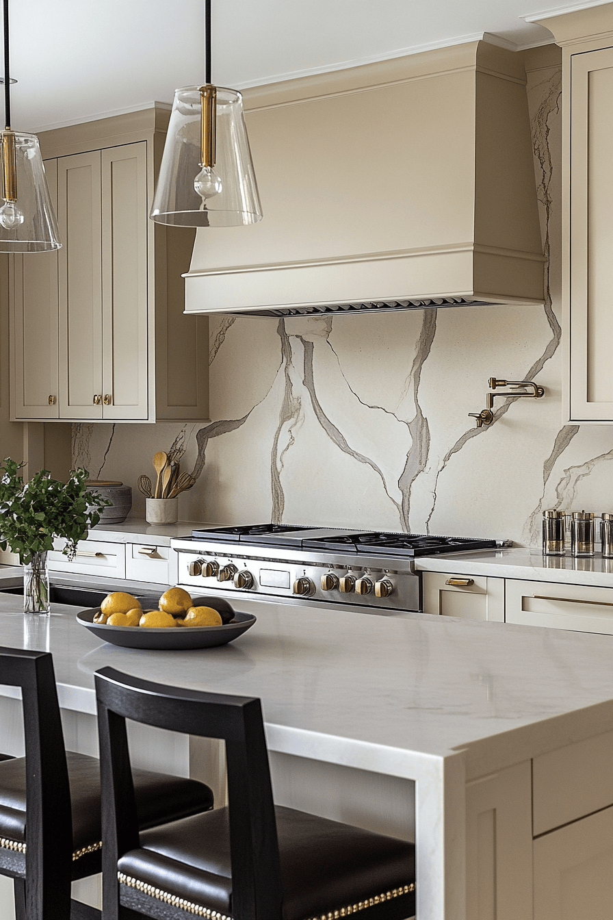 neutral backsplash kitchen